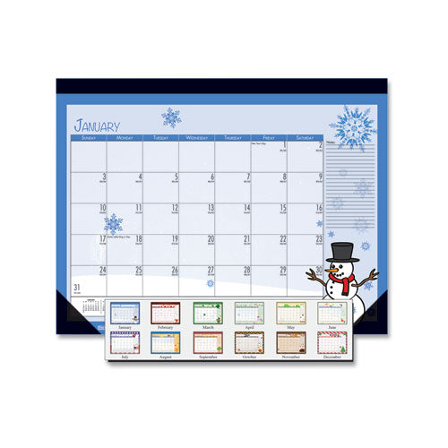 100% Recycled Seasonal Academic Desk Pad Calendar, 22 X 17, 2020-2021