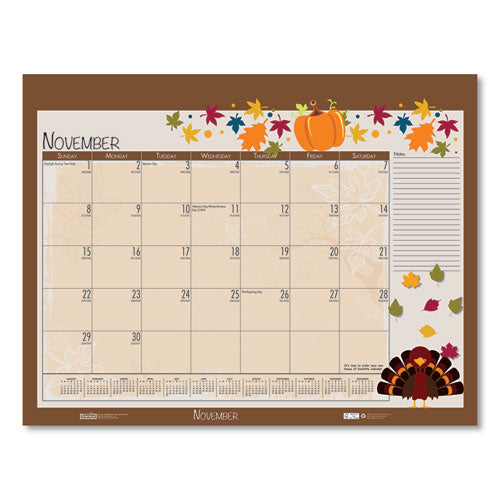 100% Recycled Seasonal Academic Desk Pad Calendar, 22 X 17, 2020-2021