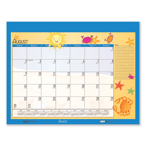 100% Recycled Seasonal Academic Desk Pad Calendar, 22 X 17, 2020-2021