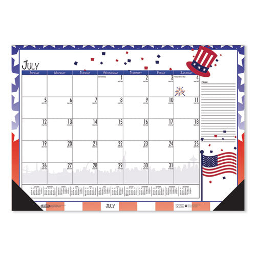 100% Recycled Seasonal Academic Desk Pad Calendar, 22 X 17, 2020-2021