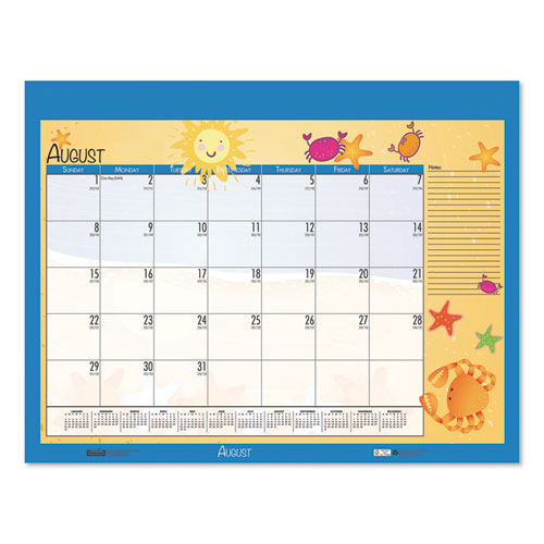 Earthscapes Seasonal Desk Pad Calendar, 22 X 17, Illustrated Holiday, 2021