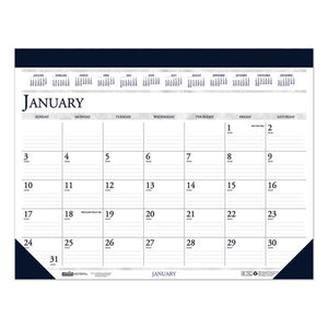 Recycled Two-color Monthly Desk Pad Calendar, 18.5 X 13, 2021