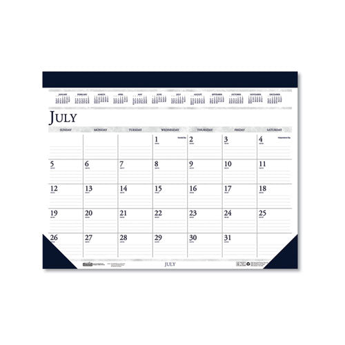 100% Recycled Academic Desk Pad Calendar, 14-month, 22 X 17, 2020-2021