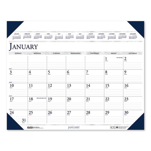 Executive Monthly Desk Pad Calendar, 24 X 19, 2021