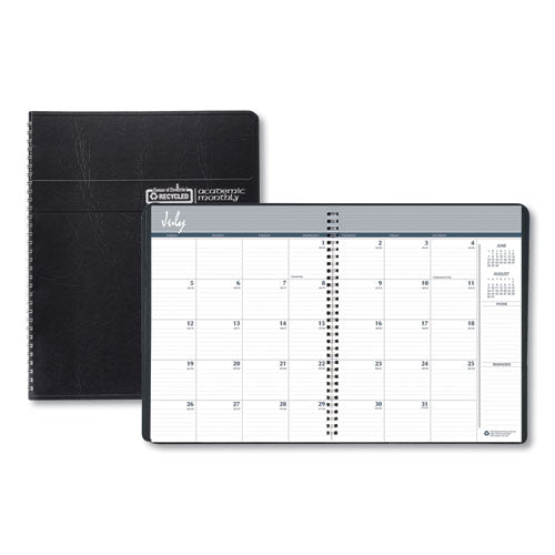 Academic Ruled Monthly Planner, 14-month July-august, 11 X 8.5, Black, 2020-2021
