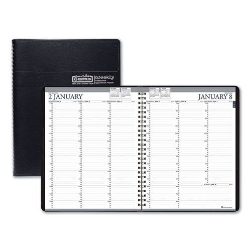Recycled Two-year Professional Weekly Planner, 11 X 8.5, Black, 2021-2022