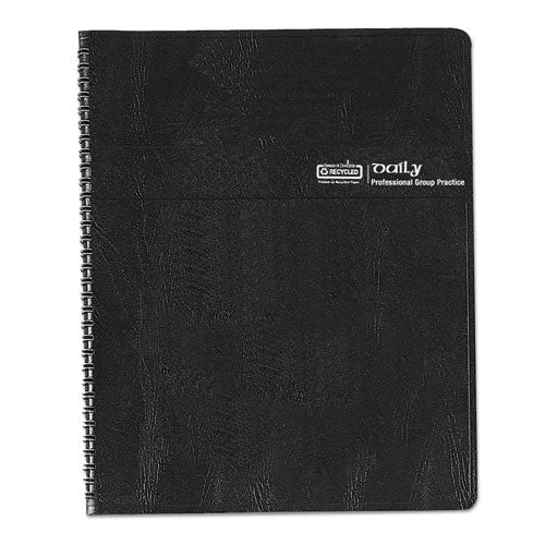 Eight-person Group Practice Daily Appointment Book, 11 X 8.5, Black, 2021