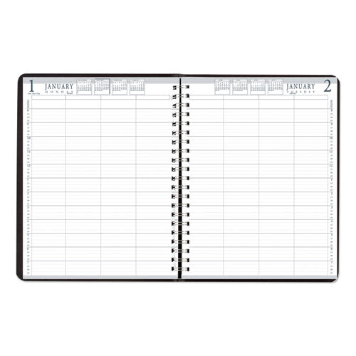 Four-person Group Practice Daily Appointment Book, 11 X 8.5, Black, 2021