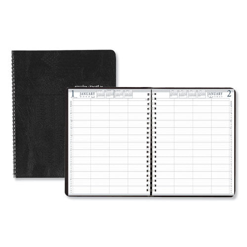 Four-person Group Practice Daily Appointment Book, 11 X 8.5, Black, 2021