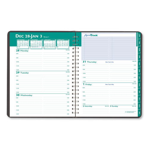 Recycled Express Track Weekly-monthly Appointment Book, 8 X 5, Black, 2021-2022