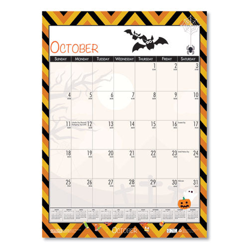 100% Recycled Seasonal Academic Wall Calendar, 12 X 16.5, 2020-2021