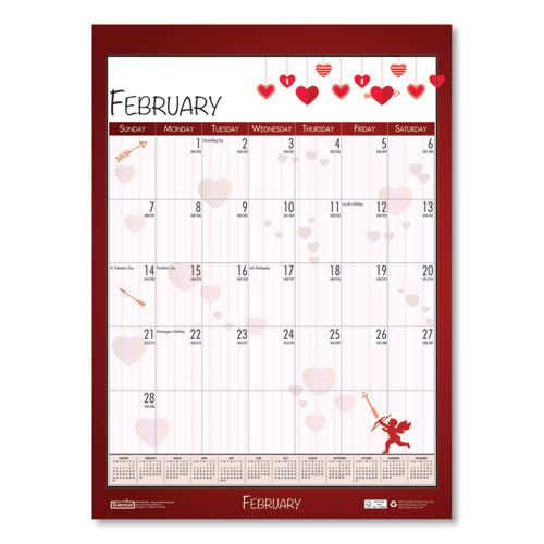 100% Recycled Seasonal Wall Calendar, 12 X 16.5, 2021