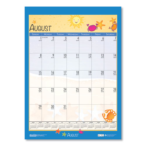 100% Recycled Seasonal Wall Calendar, 12 X 16.5, 2021