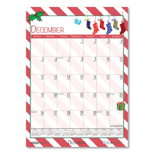 100% Recycled Seasonal Wall Calendar, 12 X 16.5, 2021