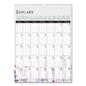 100% Recycled Wild Flower Wall Calendar, 12 X 16.5, Wild Flowers, 2021