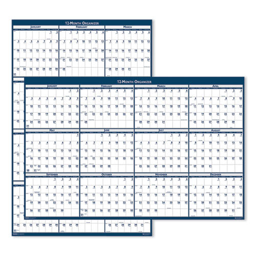Recycled Poster Style Reversible-erasable Yearly Wall Calendar, 18 X 24, 2021