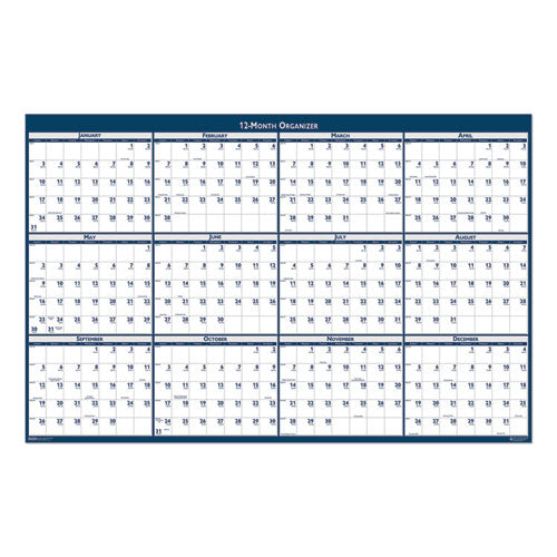 Recycled Laminated Write-on-wipe-off Jumbo Yearly Wall Calendar, 66 X 33, 2021