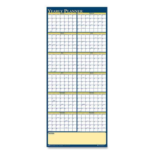Recycled Reversible Yearly Wall Planner, 60 X 26, 2021