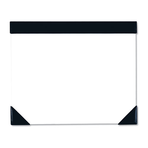 Executive Doodle Desk Pad, 25-sheet White Pad, Refillable, 22 X 18, Black-silver
