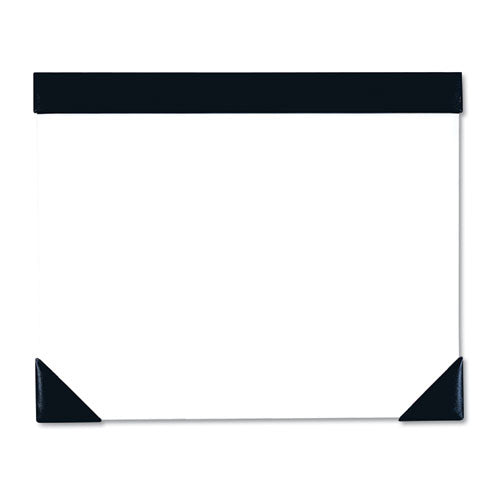 Executive Doodle Desk Pad, 25-sheet White Pad, Refillable, 22 X 18, Black-silver