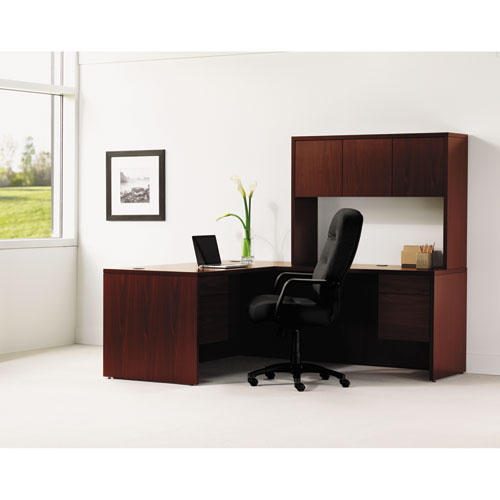 10500 Series L Workstation Return, 3-4 Height Right Ped, 48w X 24d, Mahogany