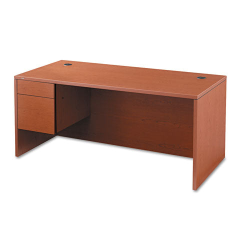 10500 Series "l" Right 3-4 Height Pedestal Desk, 66w X 30d X 29.5h, Mahogany