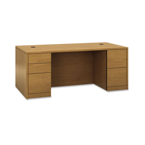 10500 Series Double Pedestal Desk, Full Height Pedestals, 72w X 36d X 29.5h, Mahogany