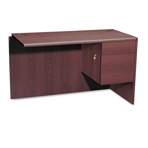 10700 "l" Workstation Return, Right 3-4 Pedestal, 48w X 24d X 29 1-2h, Mahogany