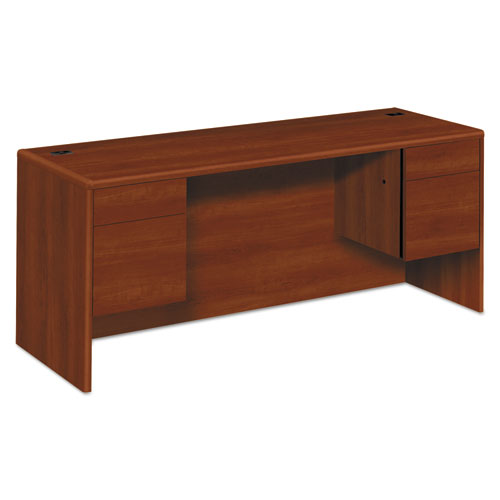 10700 Kneespace Credenza, 3-4 Height Pedestals, 72w X 24d X 29.5h, Cognac