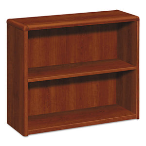 10700 Series Wood Bookcase, Two Shelf, 36w X 13 1-8d X 29 5-8h, Cognac