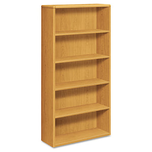 10700 Series Wood Bookcase, Five Shelf, 36w X 13 1-8d X 71h, Harvest