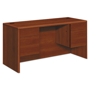 10700 Kneespace Credenza, 3-4 Height Pedestals, 60w X 24d X 29.5h, Cognac