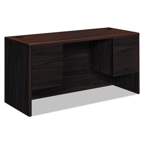 10700 Kneespace Credenza, 3-4 Height Pedestals, 60w X 24d X 29.5h, Mahogany