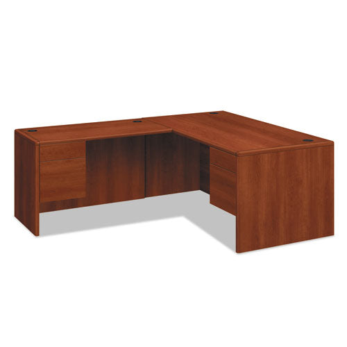 10700 Series "l" Desk, 3-4 Right Pedestal, 66w X 30d X 29.5h, Cognac