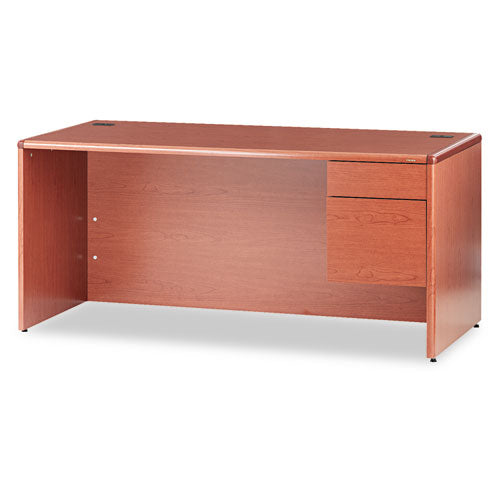 10700 Series "l" Desk, 3-4 Right Pedestal, 66w X 30d X 29.5h, Mahogany