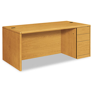 10700 Single Pedestal Desk, Full Right Pedestal, 72w X 36d X 29.5h, Harvest