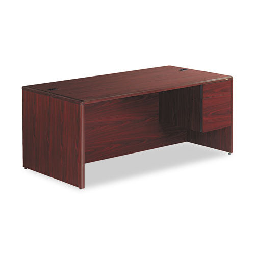 10700 Series Single 3-4 Right Pedestal Desk, 48w X 30d X 29.5h, Mahogany