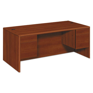 10700 Series Desk, 3-4 Height Double Pedestals, 72w X 36d X 29.5h, Cognac