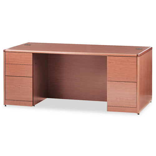 10700 Double Pedestal Desk With Full Pedestals, 72w X 36d X 29.5h, Mahogany