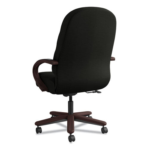 Pillow-soft 2190 Series Executive High-back Chair, Supports Up To 300 Lbs., Black Seat-black Back, Mahogany Base