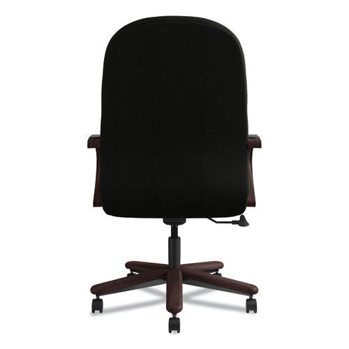 Pillow-soft 2190 Series Executive High-back Chair, Supports Up To 300 Lbs., Black Seat-black Back, Mahogany Base