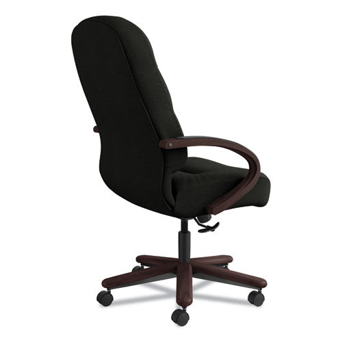 Pillow-soft 2190 Series Executive High-back Chair, Supports Up To 300 Lbs., Black Seat-black Back, Mahogany Base