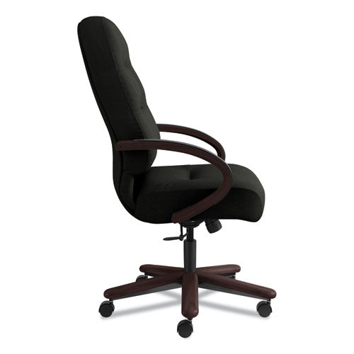 Pillow-soft 2190 Series Executive High-back Chair, Supports Up To 300 Lbs., Black Seat-black Back, Mahogany Base