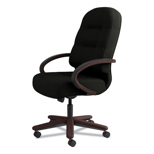 Pillow-soft 2190 Series Executive High-back Chair, Supports Up To 300 Lbs., Black Seat-black Back, Mahogany Base