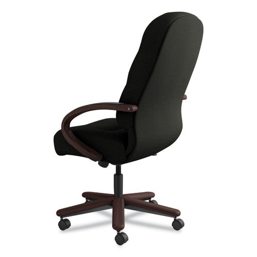 Pillow-soft 2190 Series Executive High-back Chair, Supports Up To 300 Lbs., Black Seat-black Back, Mahogany Base