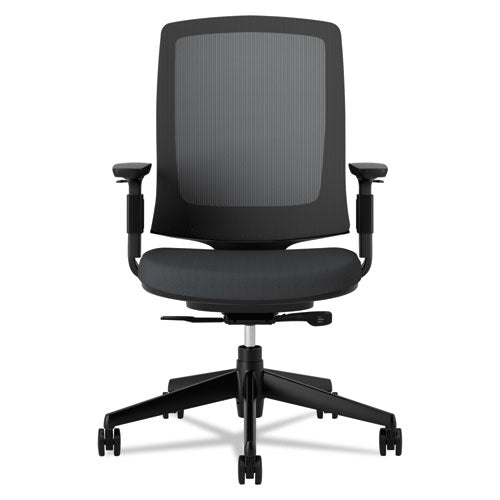 Lota Series Mesh Mid-back Work Chair, Supports Up To 250 Lbs., Black Seat-black Back, Black Base