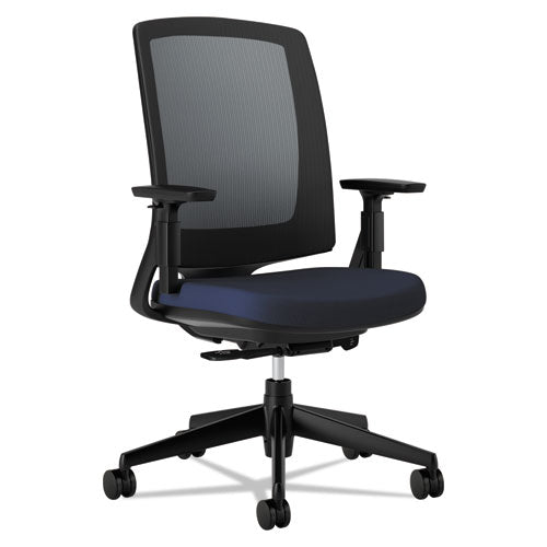 Lota Series Mesh Mid-back Work Chair, Supports Up To 250 Lbs., Black Seat-black Back, Black Base