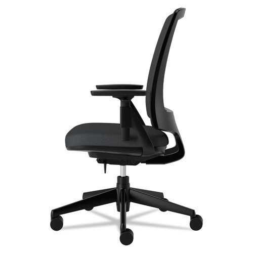 Lota Series Mesh Mid-back Work Chair, Supports Up To 250 Lbs., Black Seat-black Back, Black Base