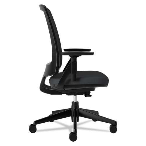 Lota Series Mesh Mid-back Work Chair, Supports Up To 250 Lbs., Black Seat-black Back, Black Base