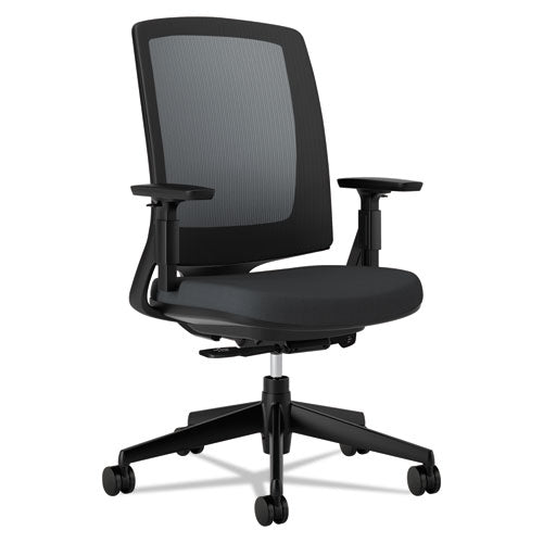 Lota Series Mesh Mid-back Work Chair, Supports Up To 250 Lbs., Black Seat-black Back, Black Base
